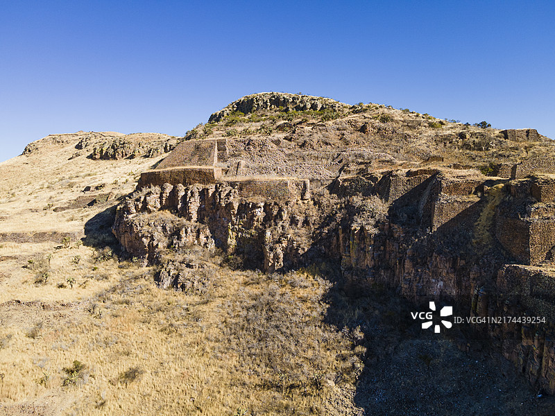 墨西哥萨卡特卡斯奇科莫斯托克考古遗址航拍，中美洲图片素材