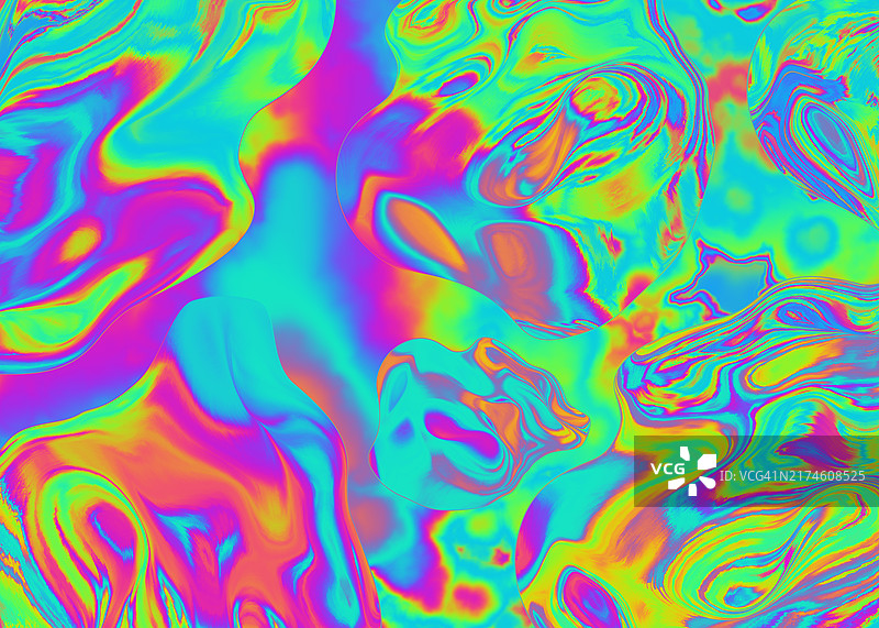 色彩鲜艳的迷幻抽象漩涡。一个大胆的迷幻抽象漩涡，鲜艳的色彩融合在一起，创造出流畅、充满活力的视觉效果。非常适合创意、活力和艺术主题。图片素材