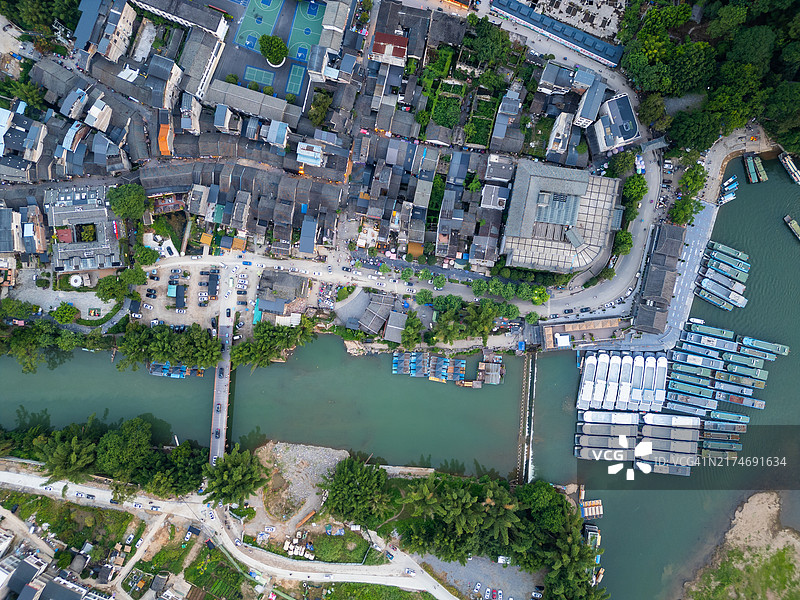 中国兴坪镇鸟瞰图图片素材