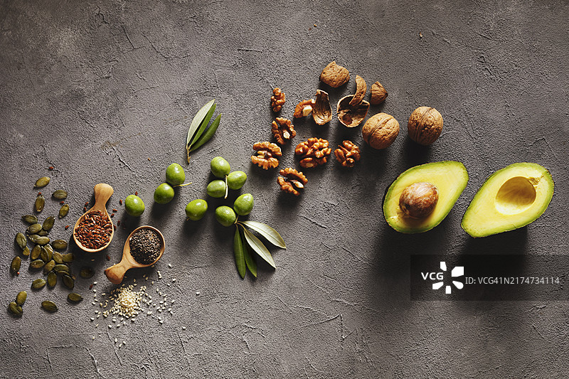 健康纯素多不饱和脂肪来源图片素材