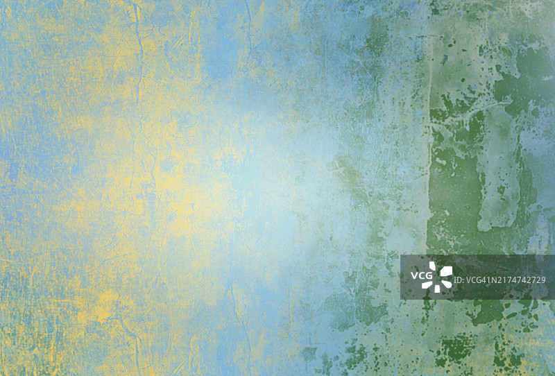 蓝、绿、黄色调抽象纹理图片素材