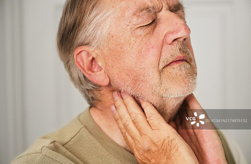 颈部、喉咙和下巴疼痛图片素材