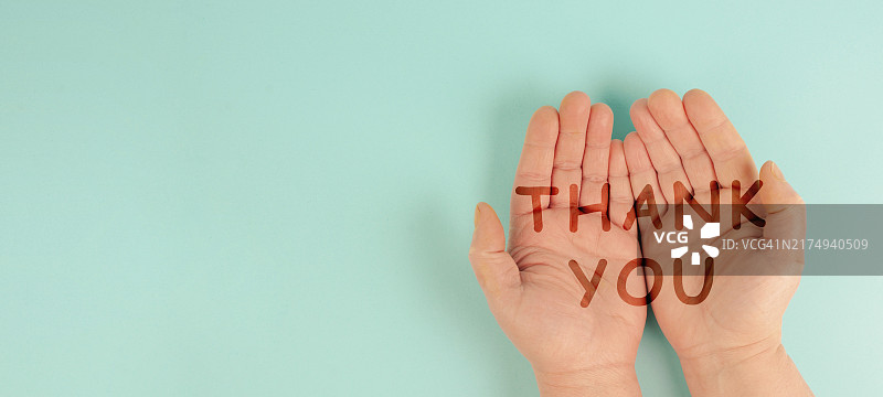 感谢之手，感恩支持慈善理念，积极态度图片素材