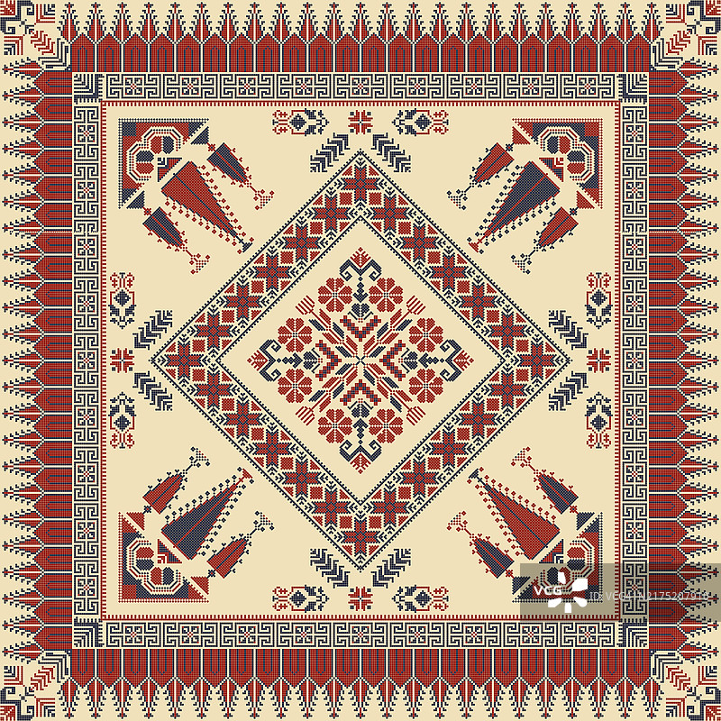 巴勒斯坦时尚刺绣图案矢量装饰图片素材