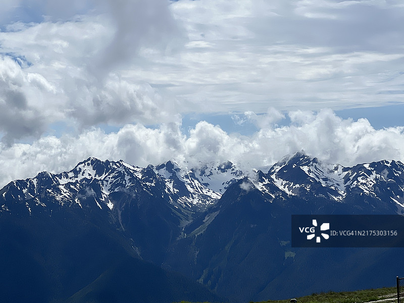 美国华盛顿州克拉勒姆县雪山风景图片素材