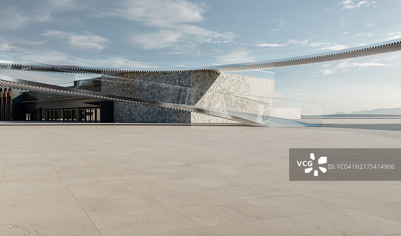 带有螺旋楼梯的空旷方形空间图片素材