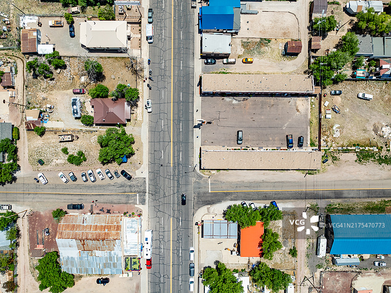 美国亚利桑那州66号公路塞利格曼鸟瞰图图片素材