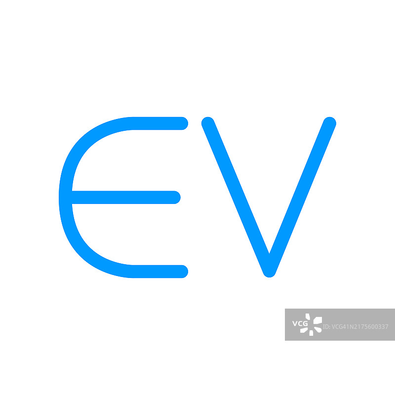 电动汽车充电器EV字母图片素材