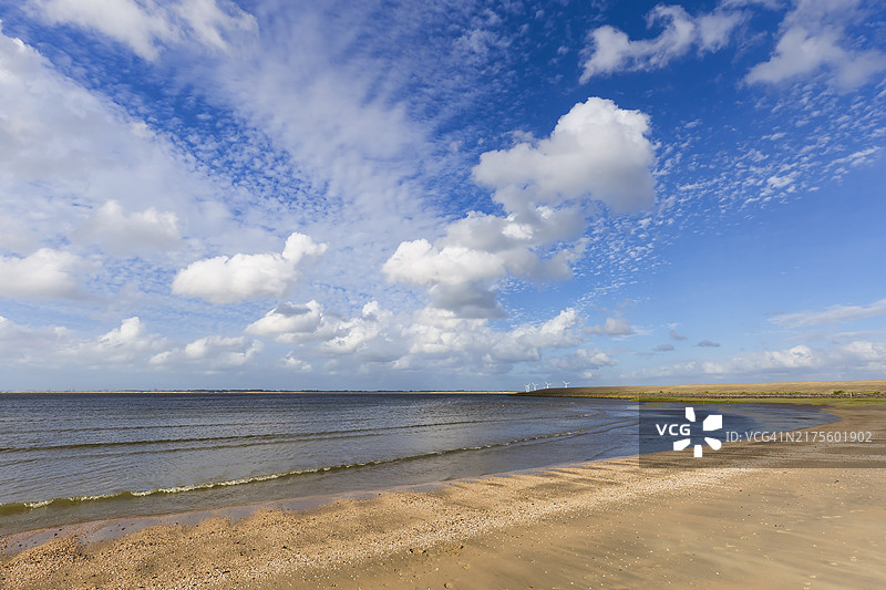 斯泰伦丹哈灵弗利特大坝附近的夸德霍克海滩图片素材