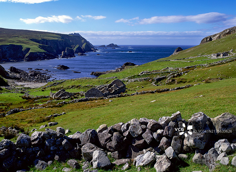 爱尔兰多尼戈尔郡阿德拉附近的废弃村庄波特村图片素材