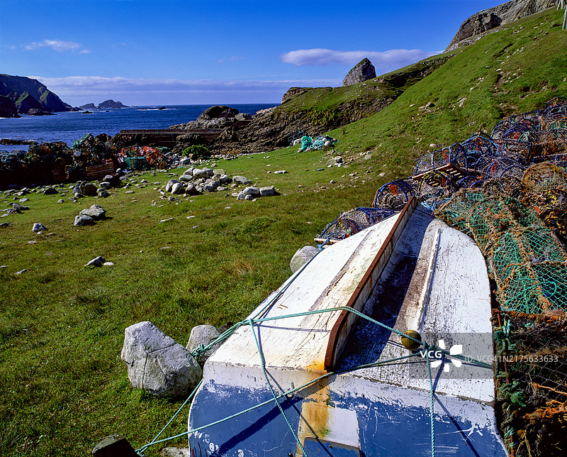 爱尔兰多尼戈尔郡阿德拉附近的废弃村庄波特村图片素材