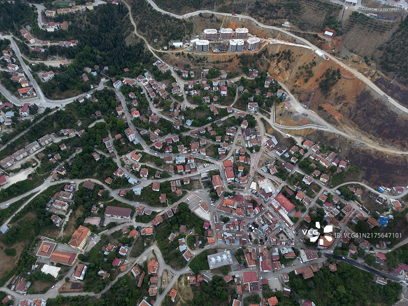 卡斯塔莫努库雷地区的铜矿及库雷地区鸟瞰图图片素材