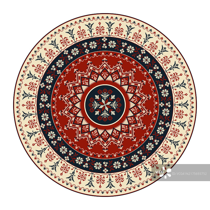 波兰传统刺绣圆形图案图片素材