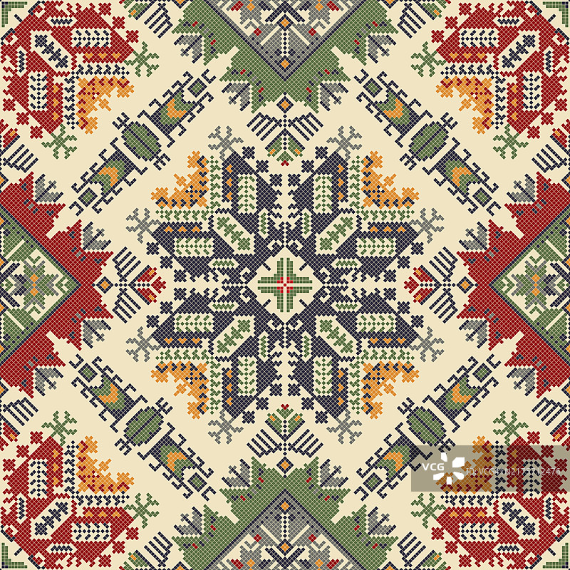 传统保加利亚刺绣矢量图案图片素材