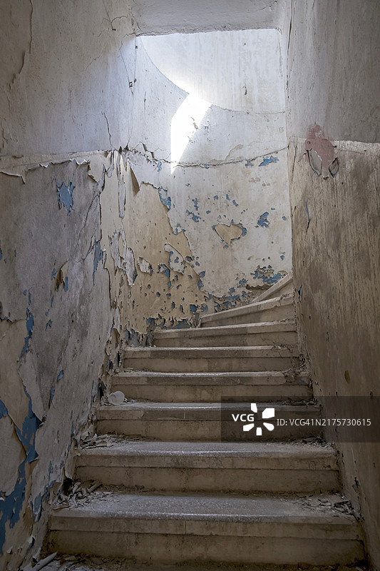 希腊罗德岛埃莱乌萨鬼镇遗址图片素材