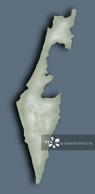 带有微妙纹理的以色列简化地图图片素材