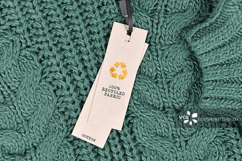 带有“100%再生面料”标签的棉布图片素材