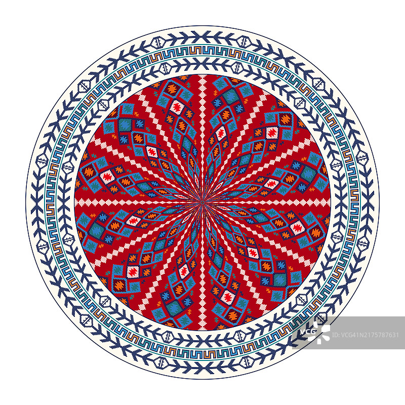 传统格鲁吉亚圆形装饰元素矢量图图片素材