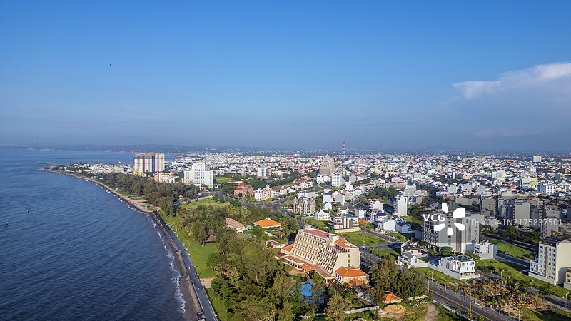 越南潘切市海边的航拍景观图片素材