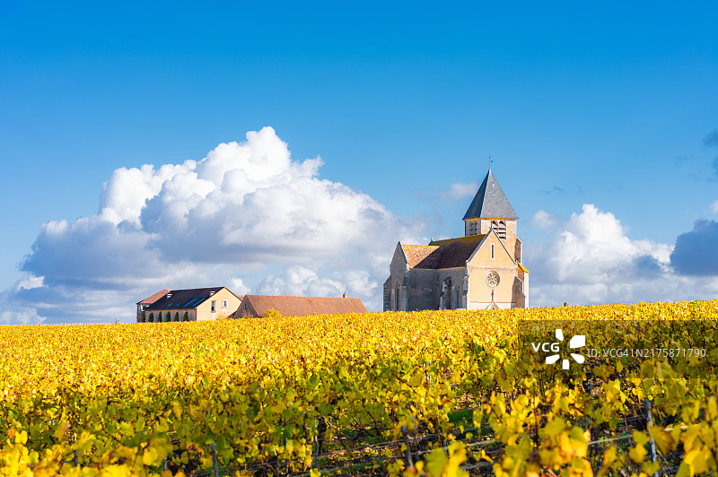 法国勃艮第夏布利地区的教堂图片素材