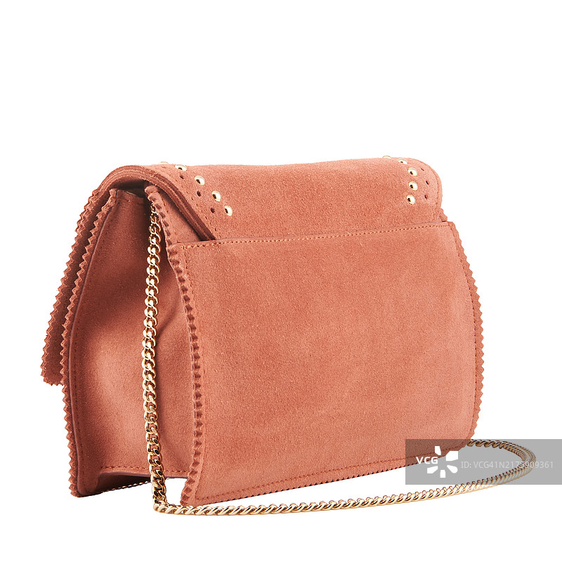 深棕色磨砂皮手提包图片素材