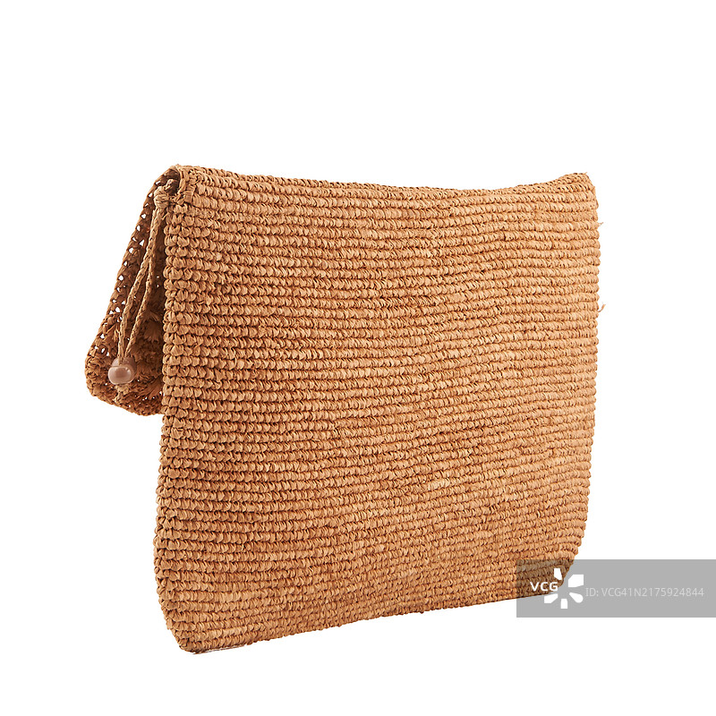 棕色酒椰叶纤维包图片素材