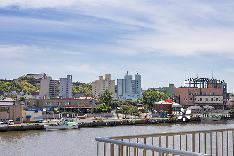 钏路川港口。从钏路渔人码头MOO看到的景色。图片素材