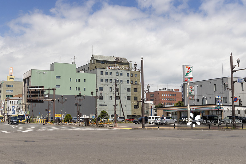 久慈市的街道。2024年8月。图片素材