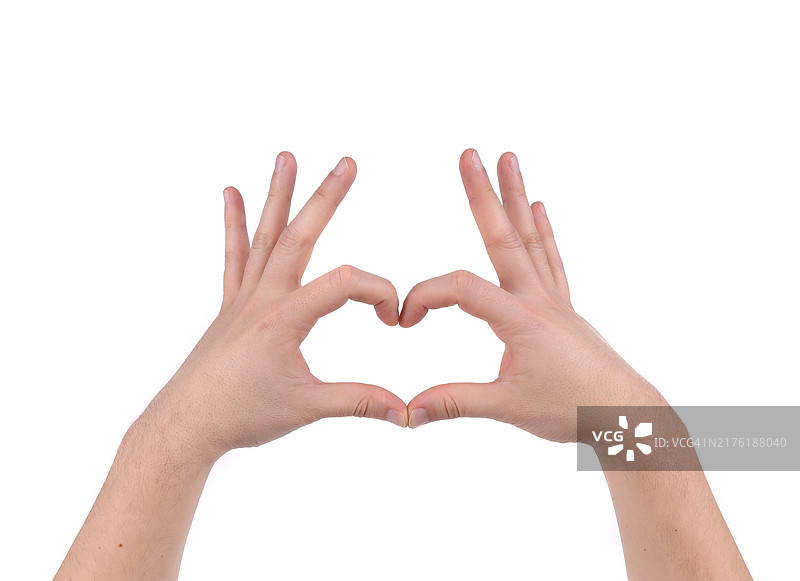 男人手摆成心形图片素材