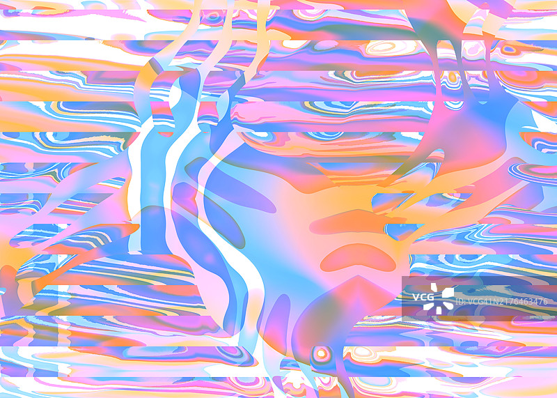 具有柔和和霓虹色调的彩色抽象流体图案图片素材