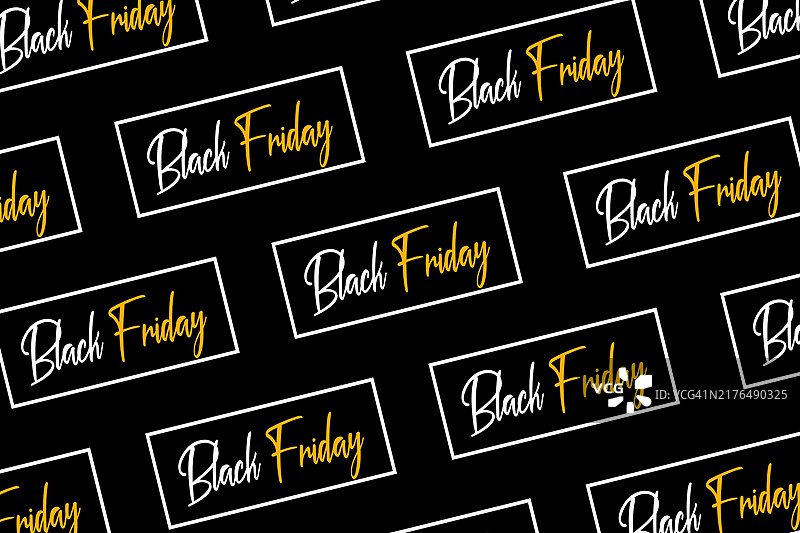 醒目白黄色字体无缝黑色星期五促销图案图片素材