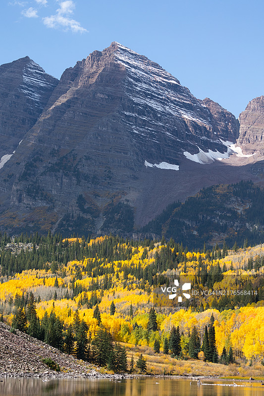 秋季阿斯彭 Maroon Bells 山峰图片素材