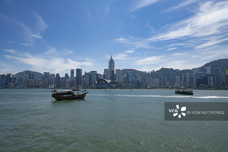 香港维多利亚港的star小轮图片素材