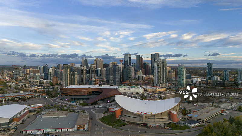 卡尔加里市中心鸟瞰图图片素材