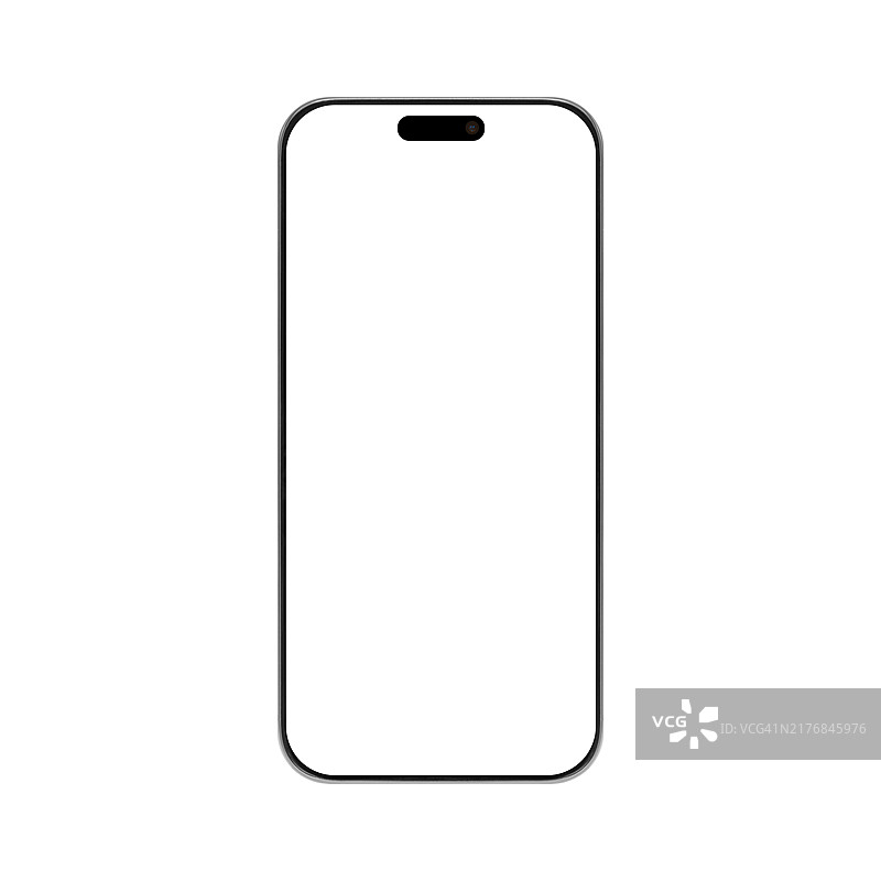 白色背景上隔离的智能手机模型空白屏幕图片素材