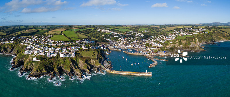 英国康沃尔郡梅瓦吉西全景航拍图片素材