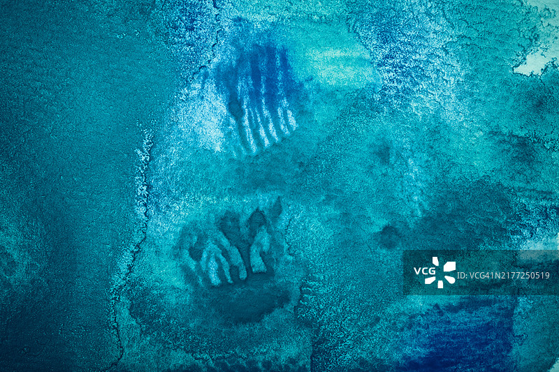 纸上绿松石色水彩图片素材