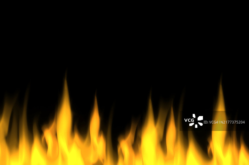黑色背景上的火焰特写镜头图片素材