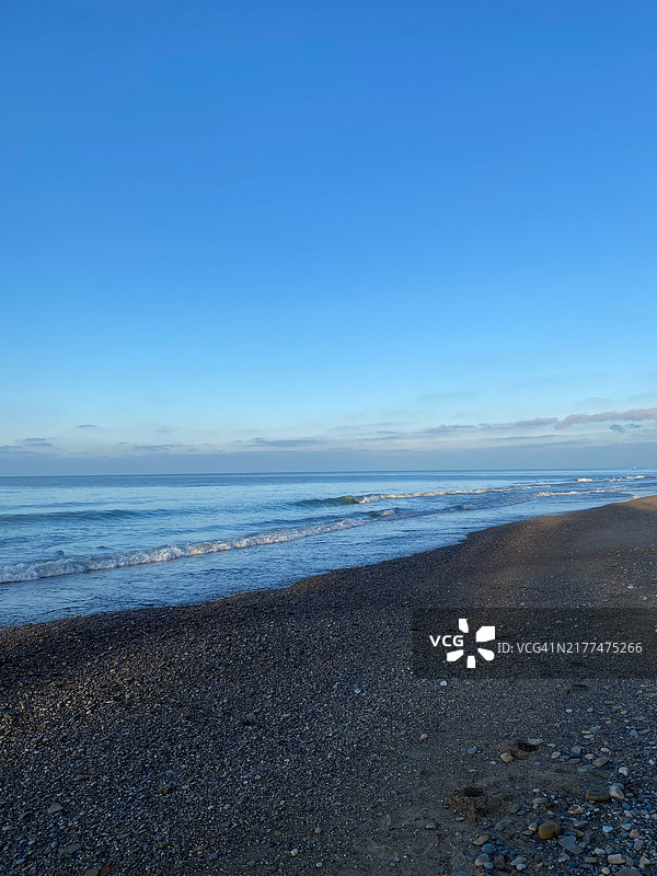 2023年1月在印第安纳州贝弗利海岸拍摄的密歇根湖照片图片素材