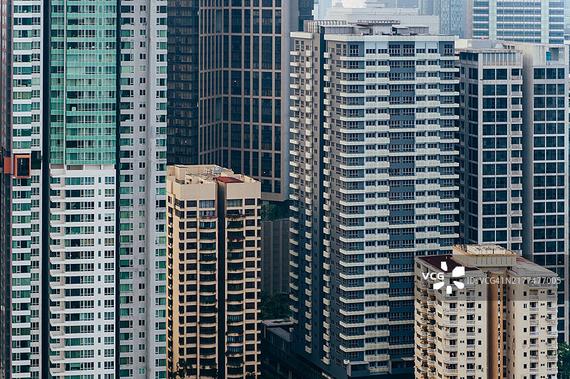 吉隆坡现代摩天大楼的鸟瞰图，展示城市发展和建筑风格图片素材