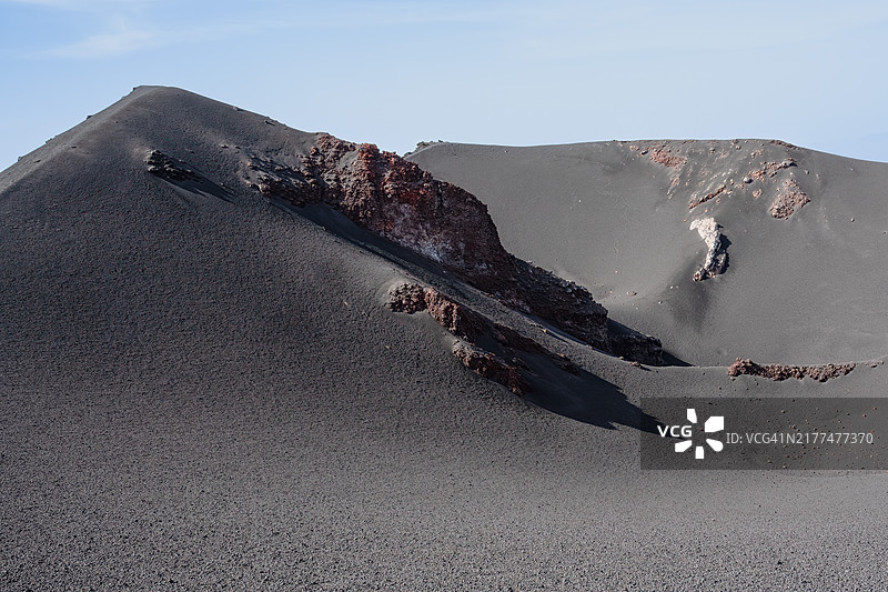 埃特纳火山的一个火口，全景视图图片素材