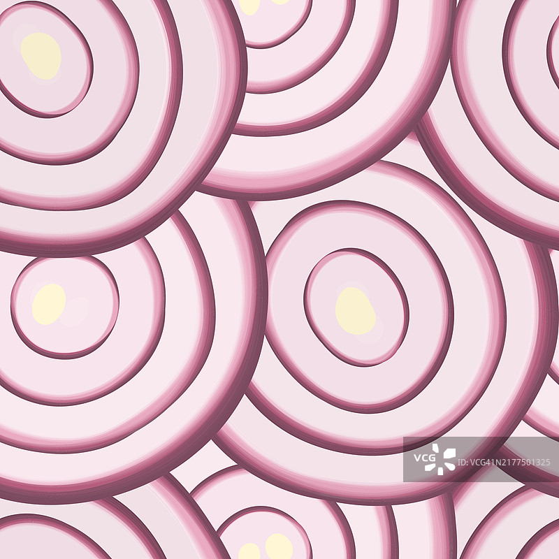 多汁红洋葱切片矢量背景图案图片素材