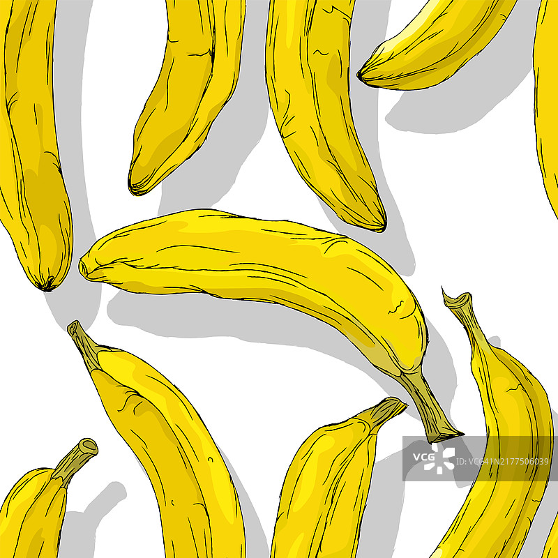 香蕉重复图案可编辑矢量模板图片素材