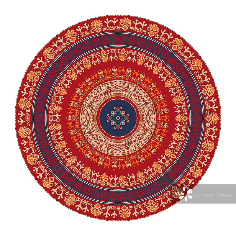 传统格鲁吉亚圆形装饰元素矢量图图片素材