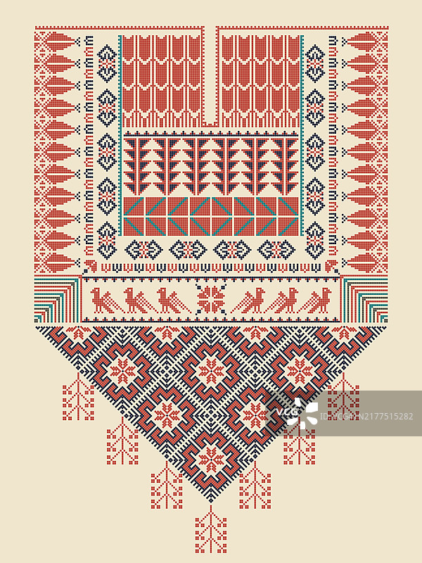 巴勒斯坦传统刺绣图案矢量设计图片素材