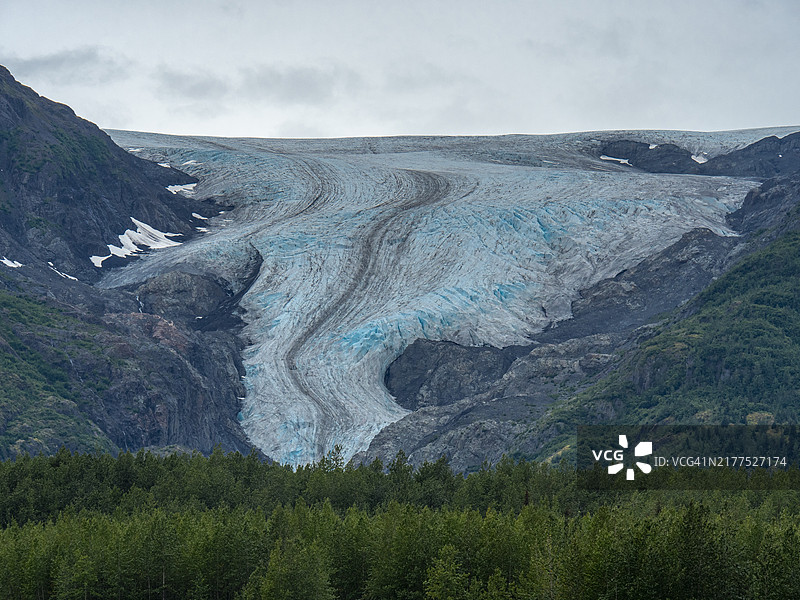 阴天下的苏厄德AK出口冰川图片素材