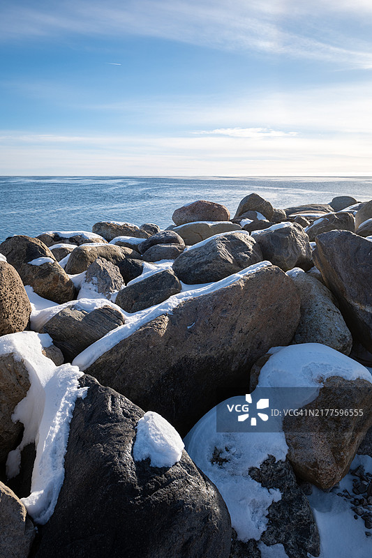 冬季北大西洋海水分裂的冰图片素材