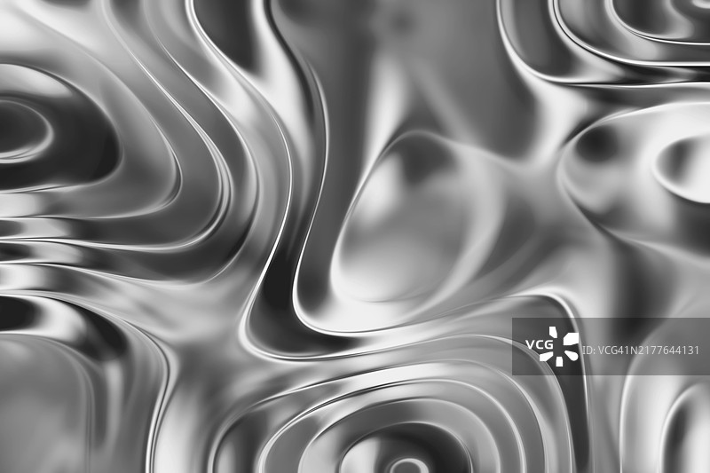 具有流体波浪的抽象液态金属纹理图片素材