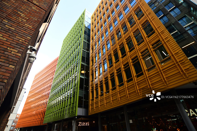 红绿橙建筑外观图片素材