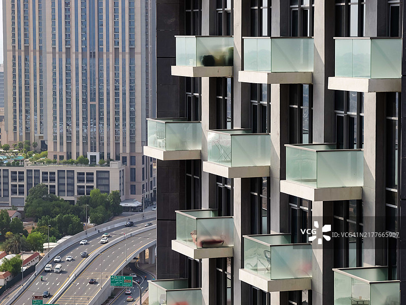 4K迪拜市中心商务海湾豪华房地产高楼景观图片素材